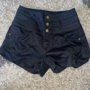 High Waisted Black Shorts